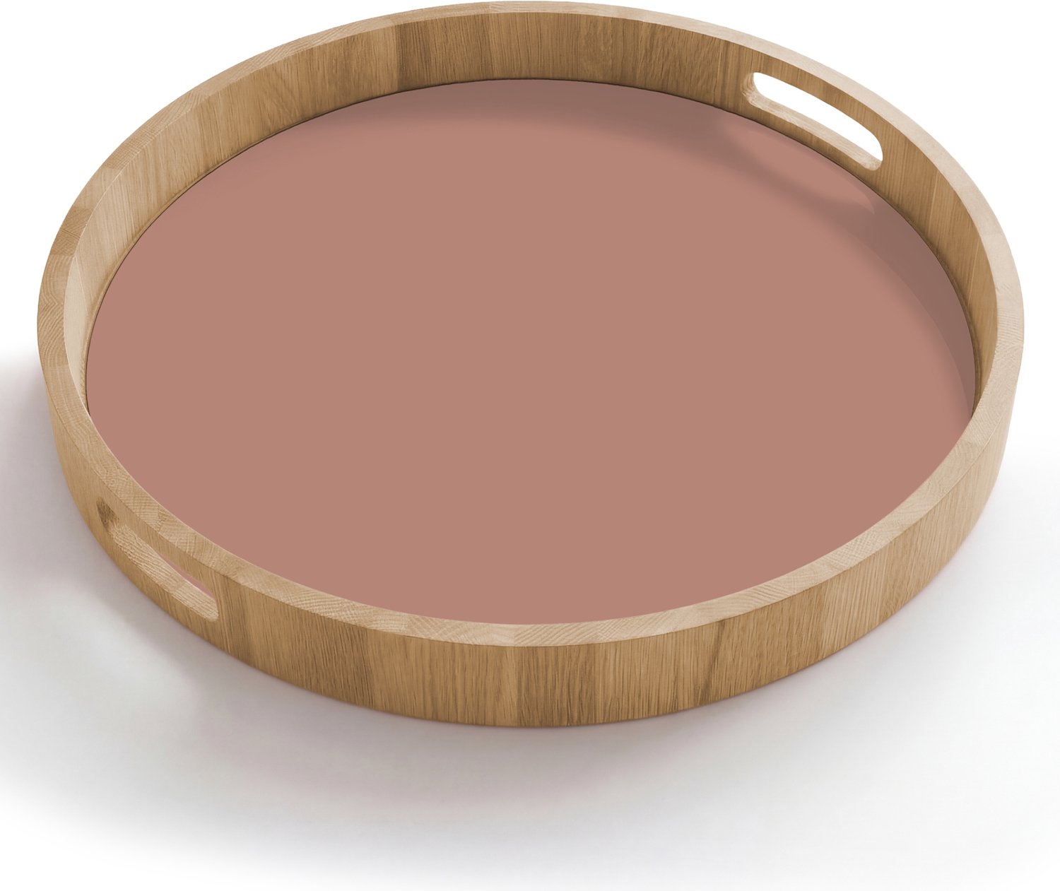 Dienblad rond 50x50 cm - Schootdienblad hout - Earthy - Blusher - Roze - Borrelplank rechthoek - Plateau houten dienbladen