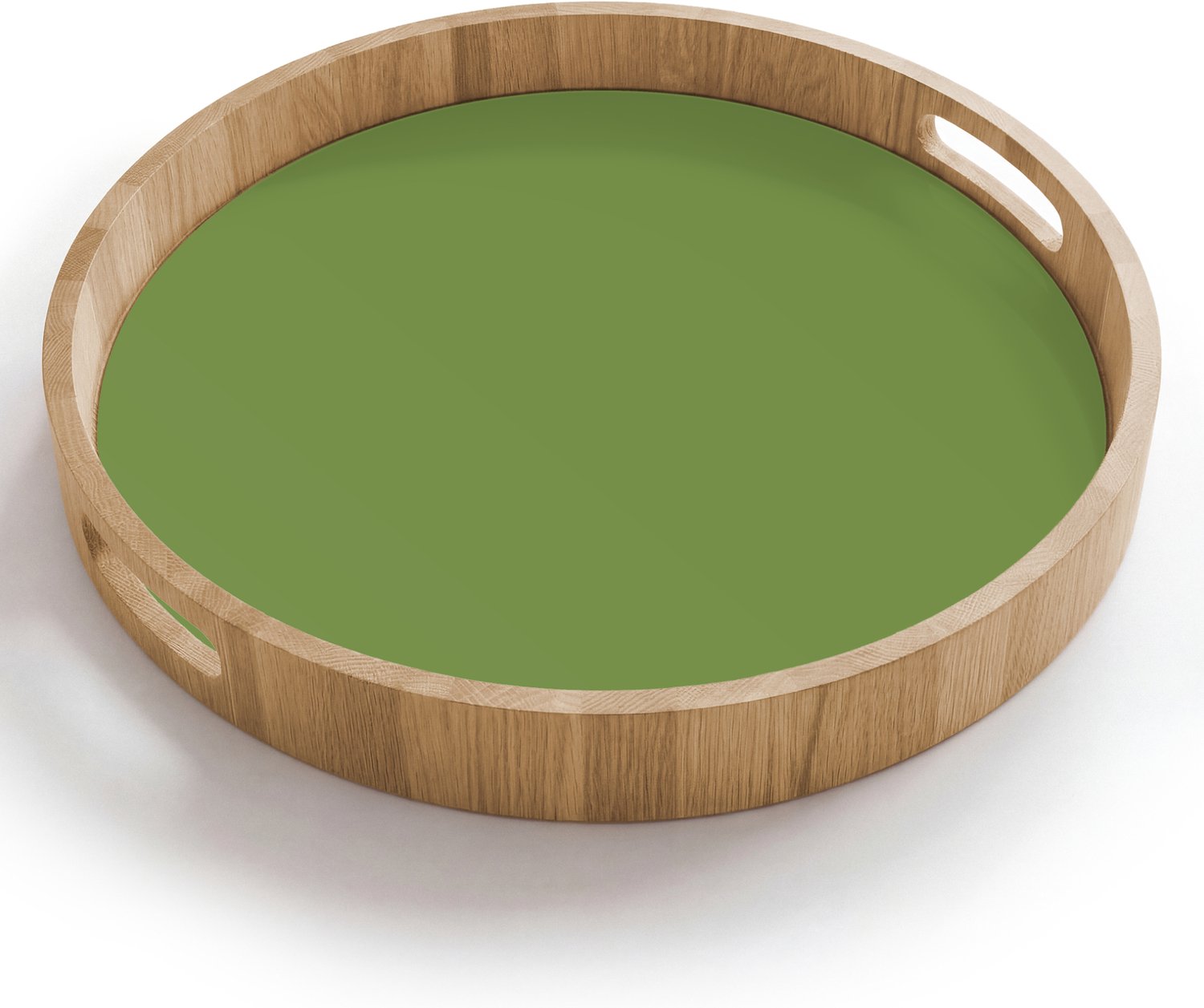 Dienblad rond 40x40 cm - Schootdienblad hout - Moss - Green - Groen - Borrelplank rechthoek - Plateau houten dienbladen