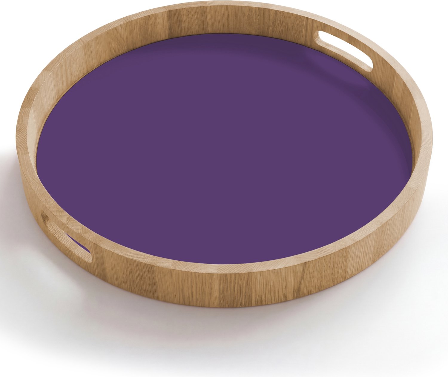 Dienblad rond 50x50 cm - Schootdienblad hout - Deep - Plum - Paars - Borrelplank rechthoek - Plateau houten dienbladen
