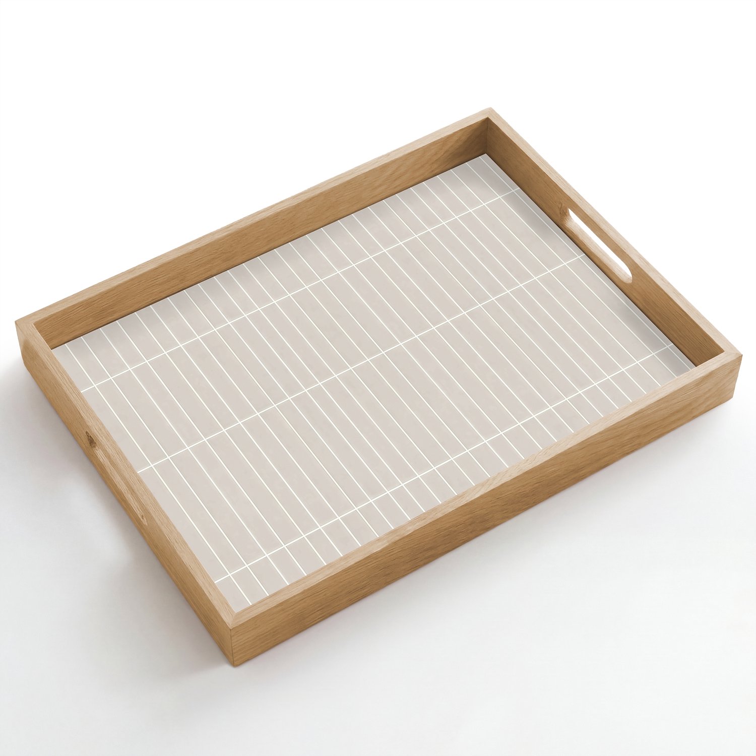 Dienblad hout 50x35 cm - Schootdienblad - Patroon - Tegels - Zand - Borrelplank rechthoek - Plateau dienbladen