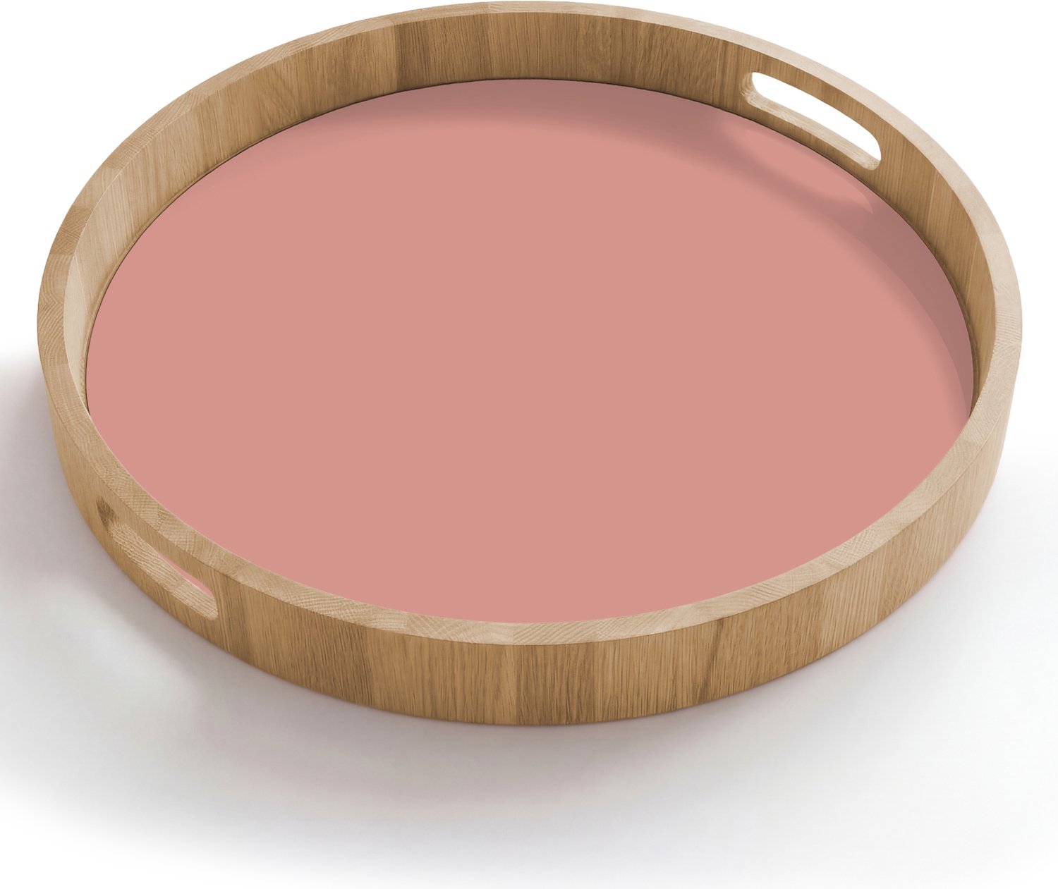 Dienblad rond 50x50 cm - Schootdienblad hout - Muted - Salmon - Koraal - Borrelplank rechthoek - Plateau houten dienbladen