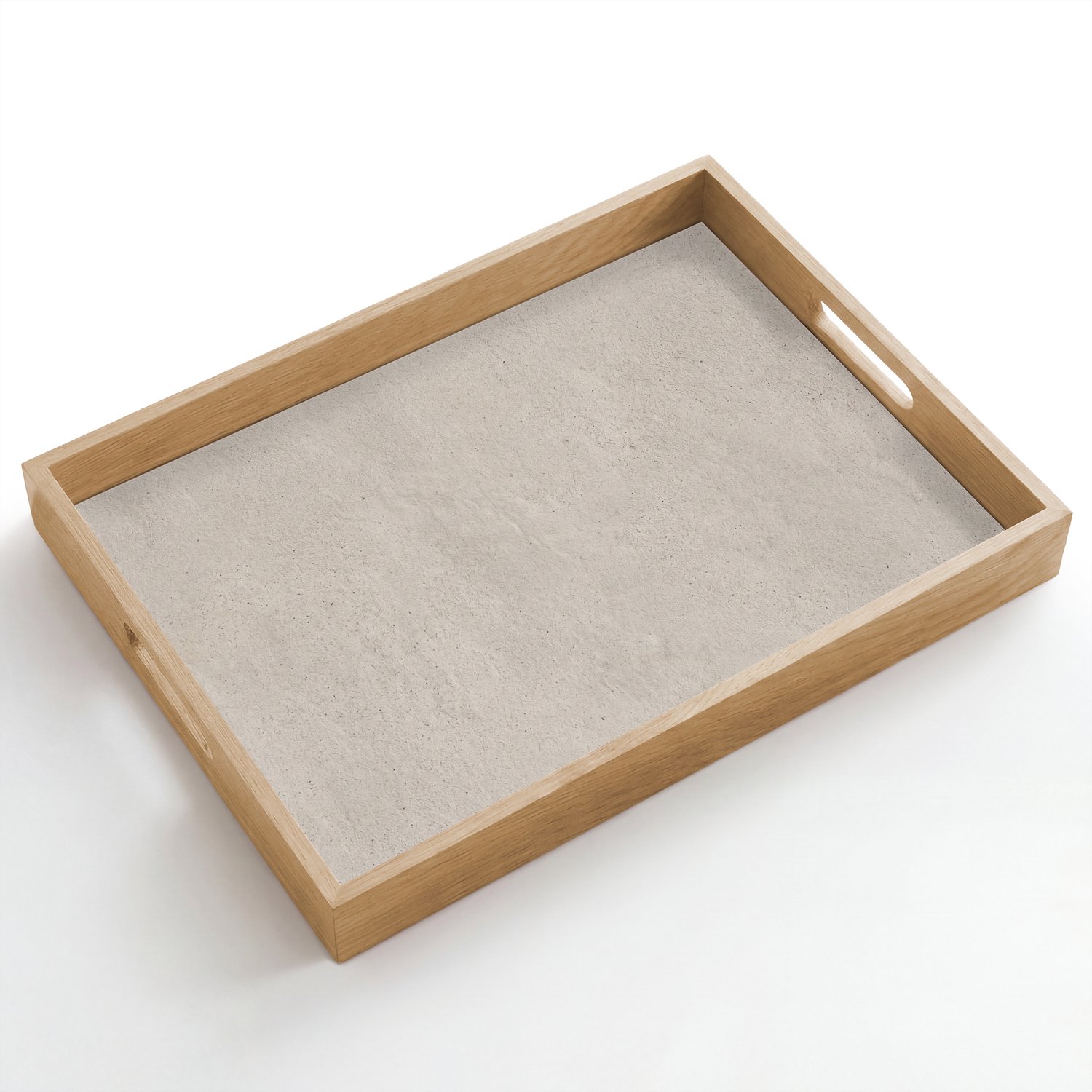 Dienblad hout 50x35 cm - Schootdienblad - Textuur - Effen - Abstract - Beige - Borrelplank rechthoek - Plateau dienbladen
