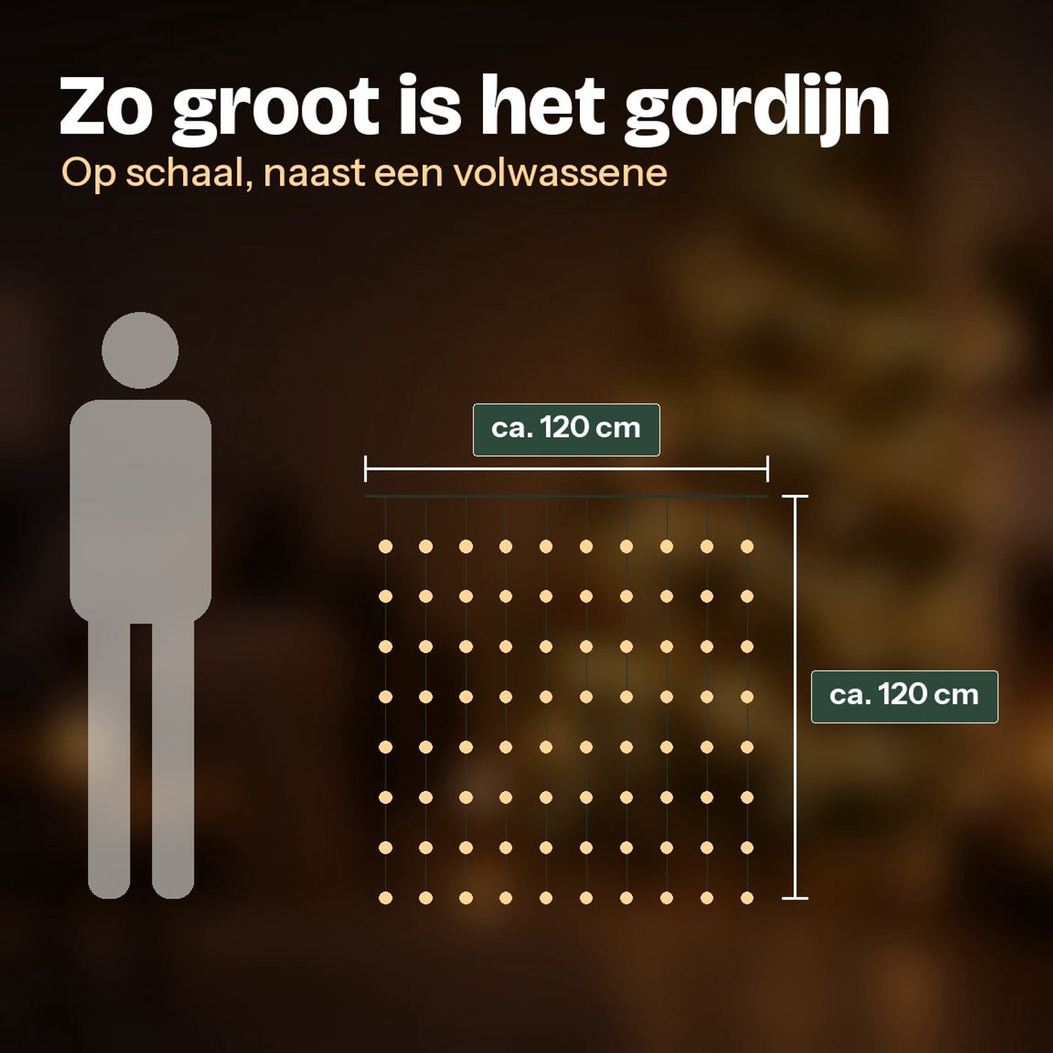 Levano Kerstverlichting Buiten - Lichtgordijn met Kerstballen - Kerstversiering - Kerstverlichting op Batterijen - Kerstlampjes - Raamverlichting Kerst - LED Gordijn - Kerstdecoratie Raam - Warm Wit - Timer - 74 LED - Sfeerverlichting - IP44 – foto 3