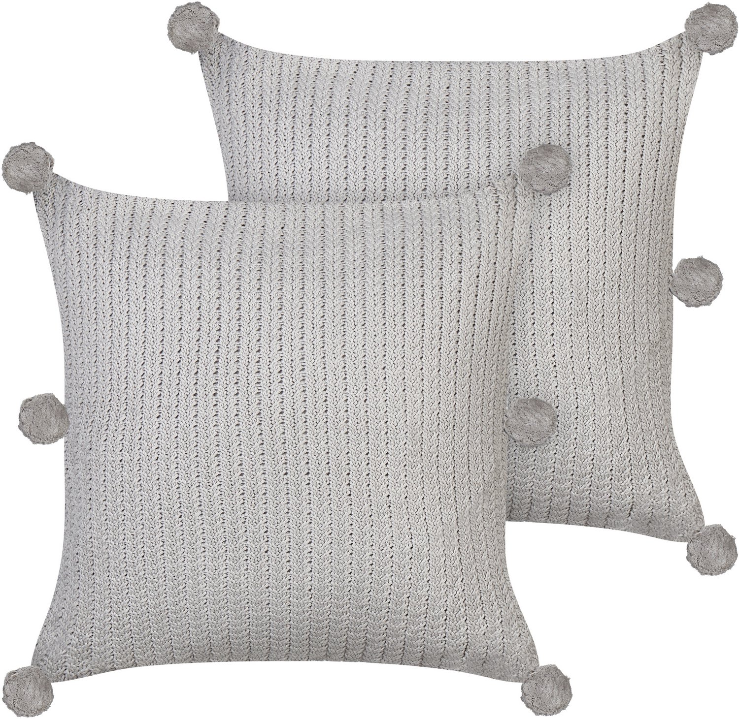 Beliani OCOTEA - Sierkussen set van 2 - Grijs - 45 x 45 cm - Katoen