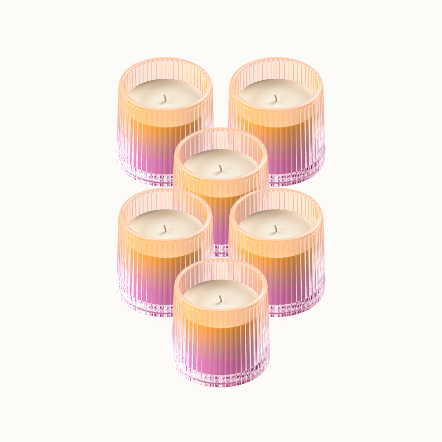 SPAAS Pop geurloze kaars – Bloemig Paars – +70% plantaardige was – circa 27u - 6 kaarsen
