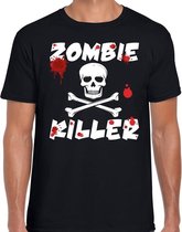 Zombie killer Halloween t-shirt zwart heren M