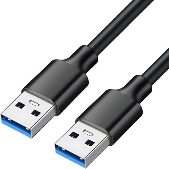 Deux connecteurs USB-A 3.0 sur un câble noir.