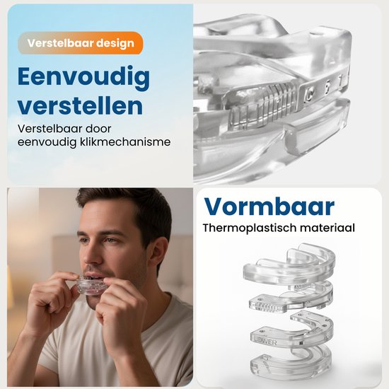 PurelyGoods® Snurkbeugel Max - Anti Snurk Beugel - Op Maat - BPA-vrij