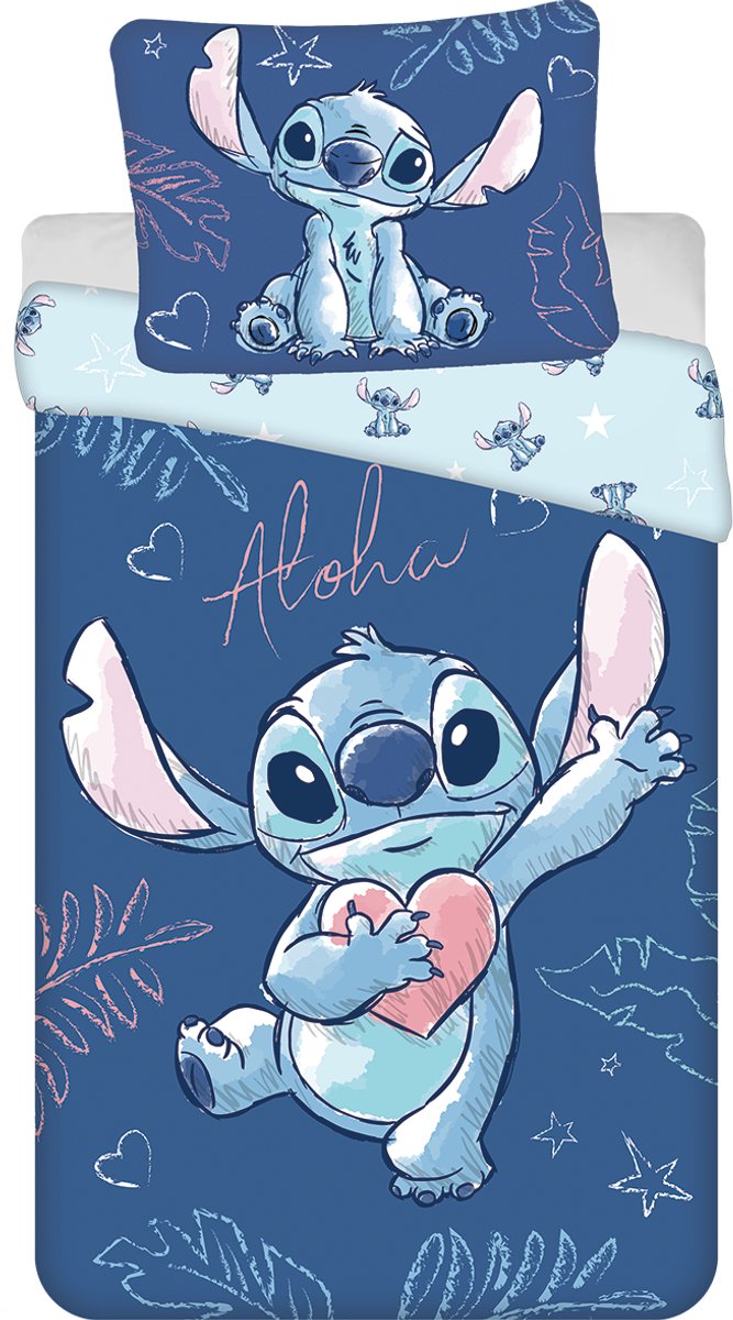 Disney Lilo & Stitch Dekbedovertrek Aloha - 140 x 200 cm + 70 x 90 cm - Katoen