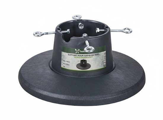 Famiflora kerstboomvoet met schroefklem - grijs - geschikt voor kerstbomen tot 210 cm - met waterreservoir - Houdt je kerstboom stabiel zodat ongelukken voorkomen worden