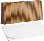 Coloray Plaktegels - Houten verticale planken Wandtegel Zelfklevend - 60 cm x 30 cm - Bruin Plaktegels - 6 stuks - Rechthoek PVC Tegels - Plaktegels Keuken - Zelfklevende Vloertegels Badkamer - Vinyl Tegels - Zelfklevende Wandtegels