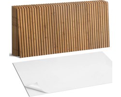 Coloray Plaktegels - Houten verticale planken Wandtegel Zelfklevend - 60 cm x 30 cm - Bruin Plaktegels - 6 stuks - Rechthoek PVC Tegels - Plaktegels Keuken - Zelfklevende Vloertegels Badkamer - Vinyl Tegels - Zelfklevende Wandtegels