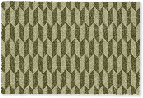 Deurmat 90x60 cm - Droogloopmat Patroon - Abstract - Groen - Vlakken - Mat voor binnen - Schoonloopmat - Deurmatten met print - Inloopmat