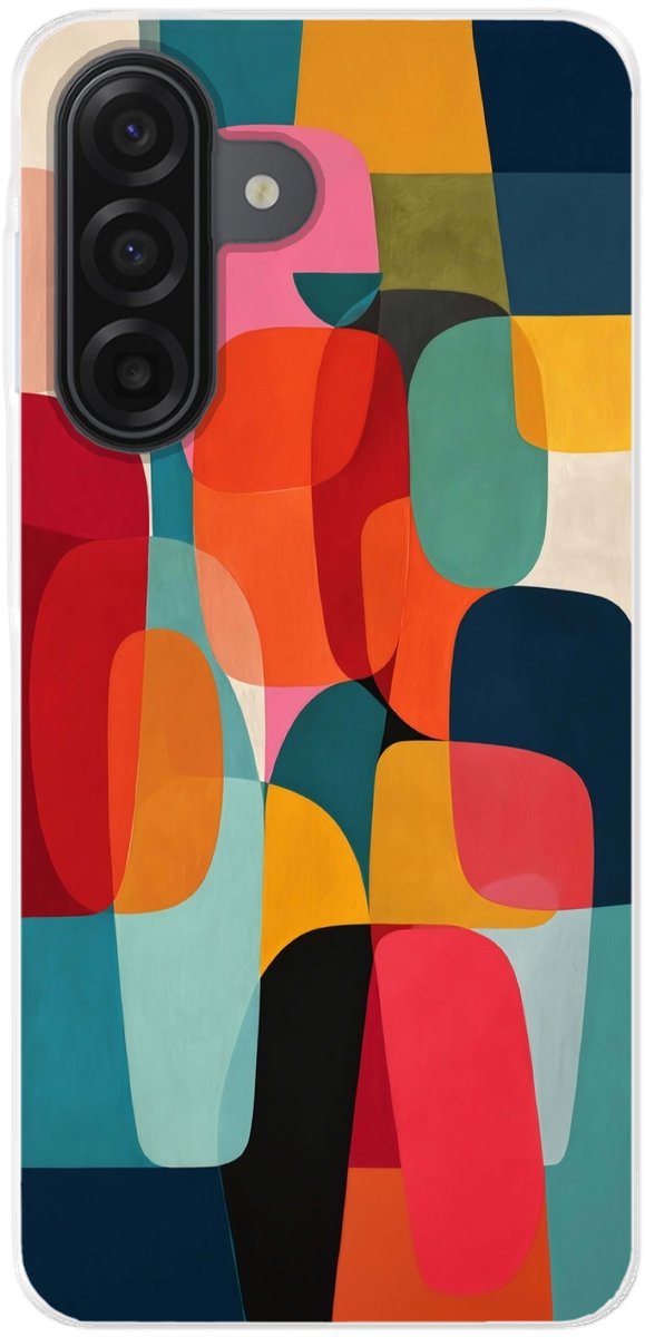 Telefoonhoesje Geschikt voor Samsung Galaxy A17 hoesje - Vormen - Kleurrijk - Abstract - Vlakken - Siliconen Telefoonhoesje Telefoonhoesje