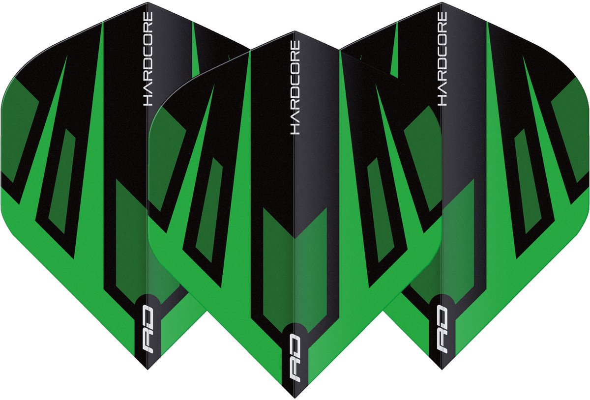 Red Dragon Hardcore Radical Green & Black Fan - Dart Flights