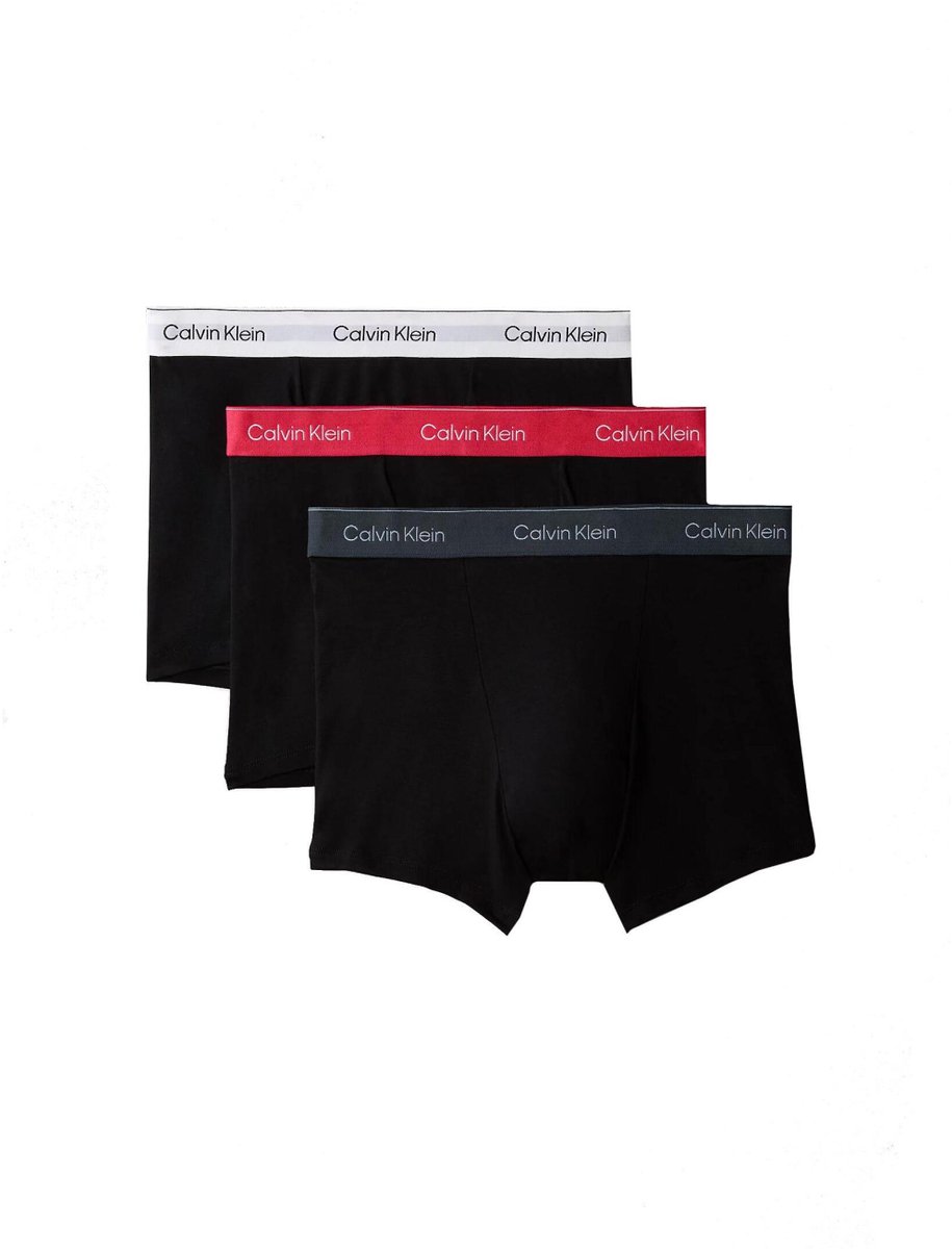 Calvin Klein Onderbroek Relaxed Fit Trunk 3p Lv00nb4286 0az Black W/ Adrenaline Rush Wb/black Mannen Maat - XXL