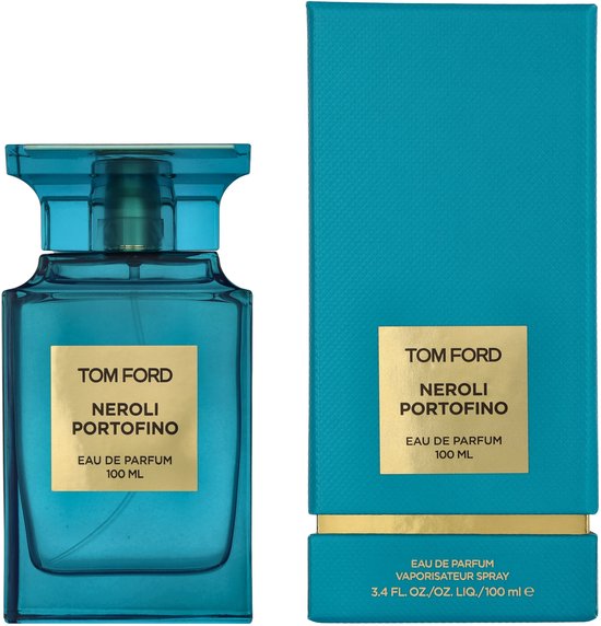 Tom Ford Neroli Portofino eau de parfum 100 ml in een turquoise doos.