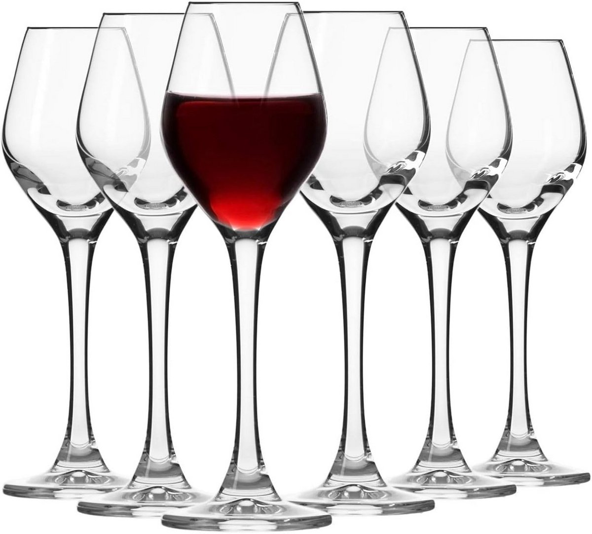 Elegante Liqueur- en Wodkaglas Set van 6 - 60ml - Vaatwasmachinebestendig Kristallijn Glas