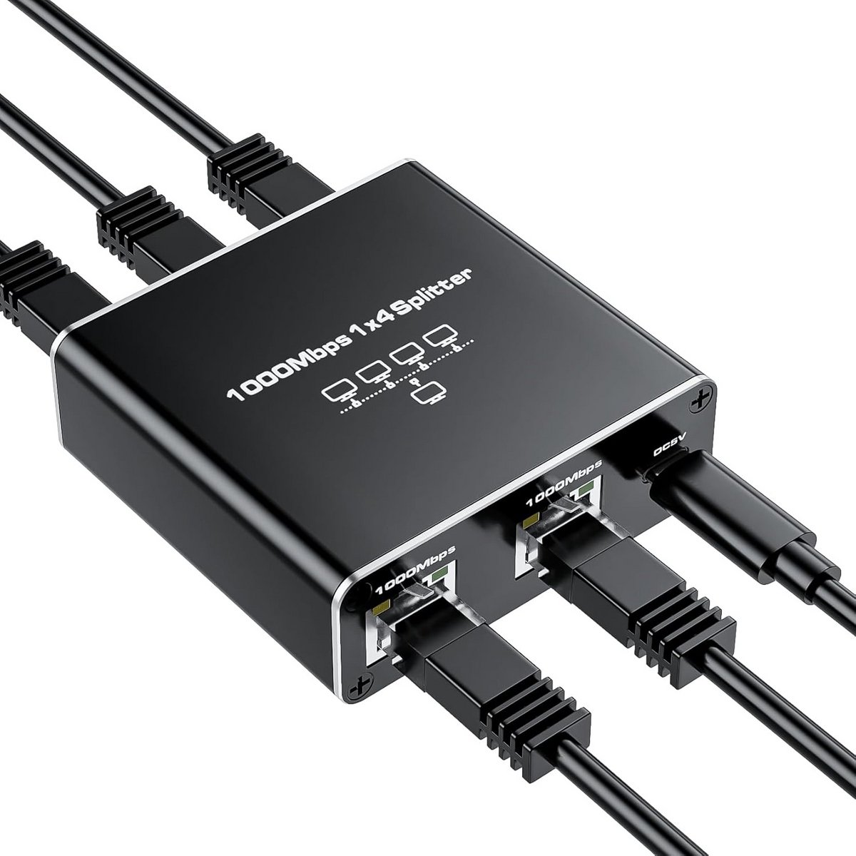 High-Speed Ethernet Splitter 1 tot 4 - Gigabit RJ45 Adapter voor 10/100/1000 Mbps Netwerk