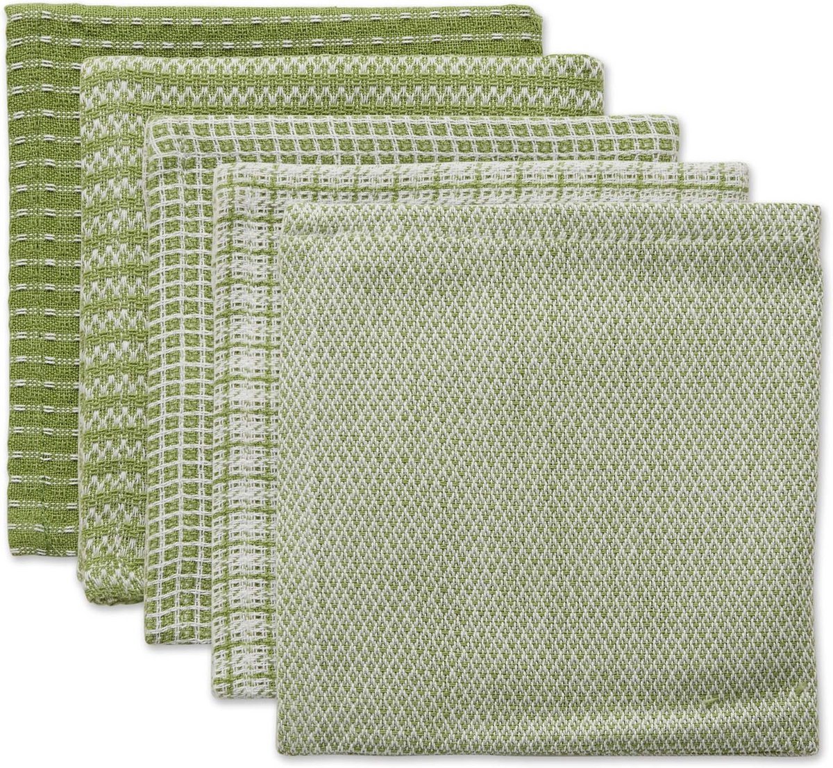 Vaatdoek Set Assortiment Katoen in Antiek Groen - 12x12