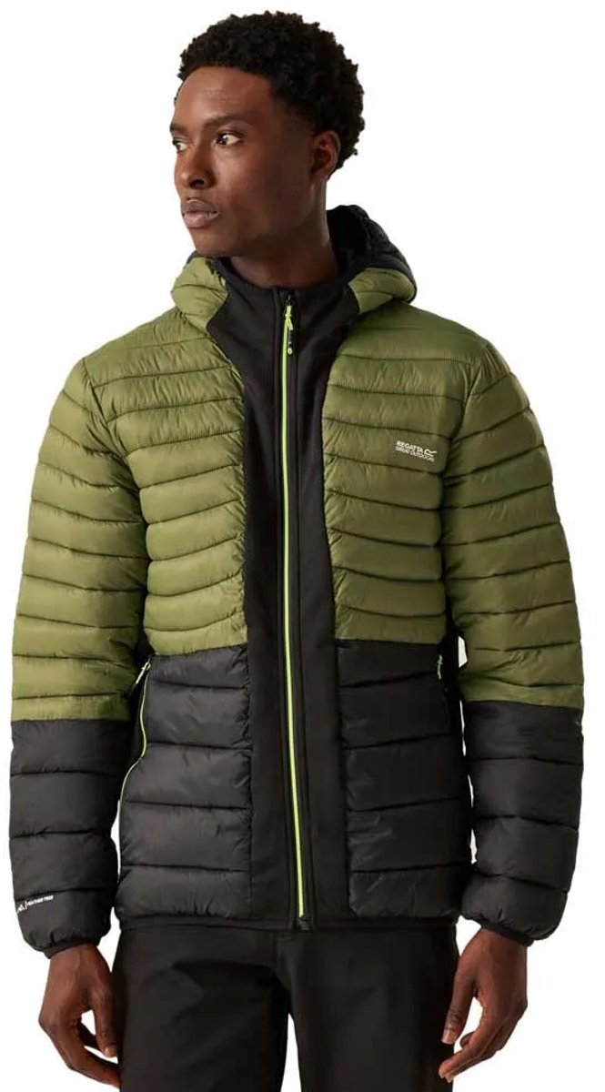 Regatta Hooded Leedre Hybrid Jas Man Zwart