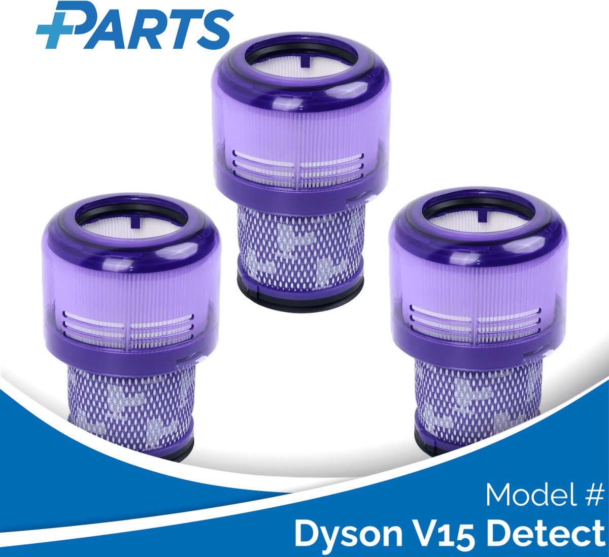 Dyson V15 Detect Filters (3 Stuks, Plus.Parts® alternatief voor 970013-02)