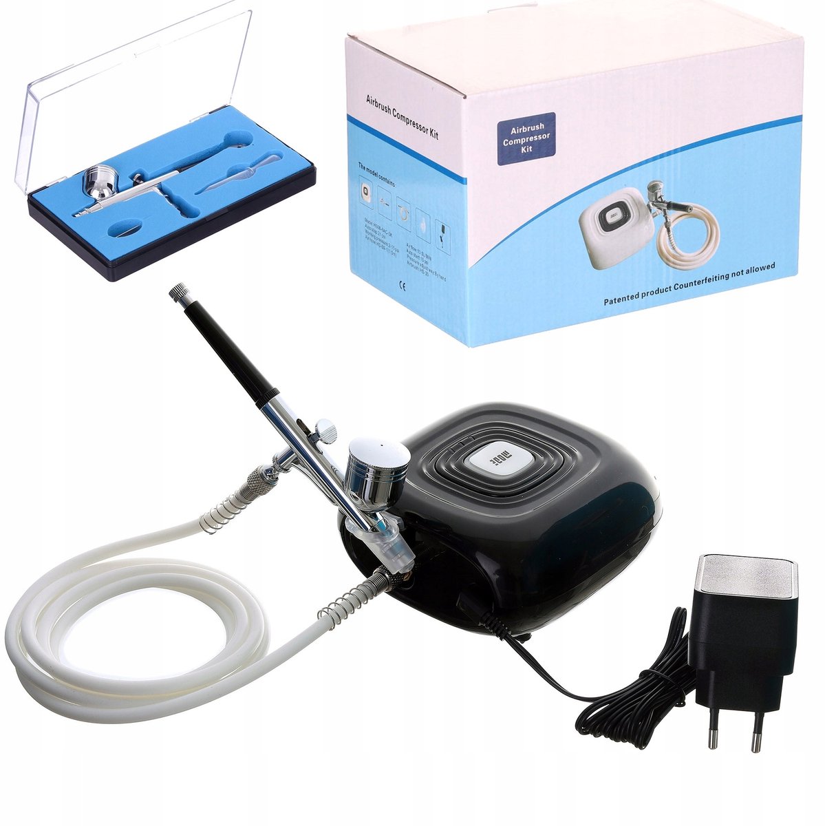 Kleine Airbrush Compressorset voor Modelbouw & Cosmetica
