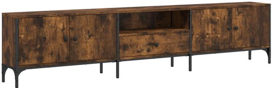vidaXL-Tv-meubel-met-lade-200x25x44-cm-bewerkt-hout-gerookt-eikenkleur