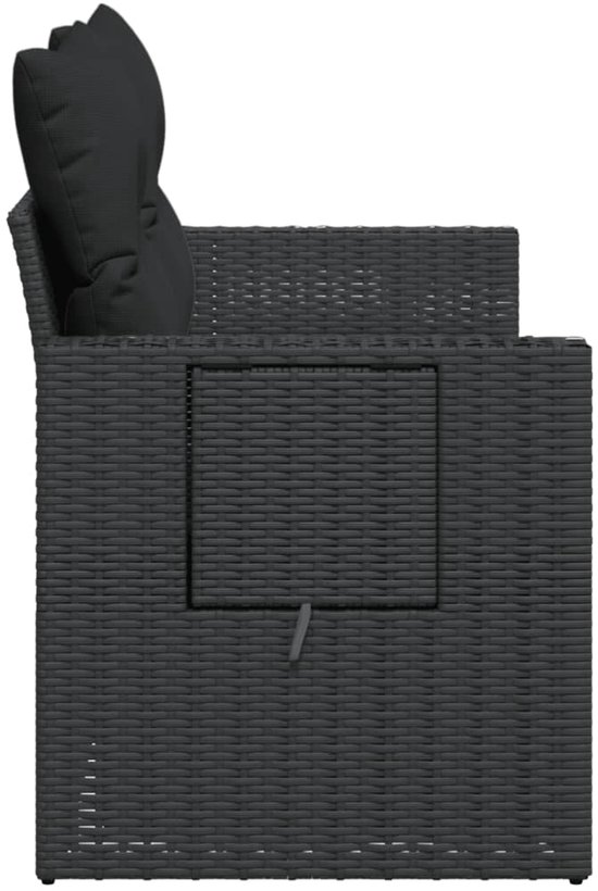 vidaXL-Tuinbank-2-zits-met-kussens-poly-rattan-zwart