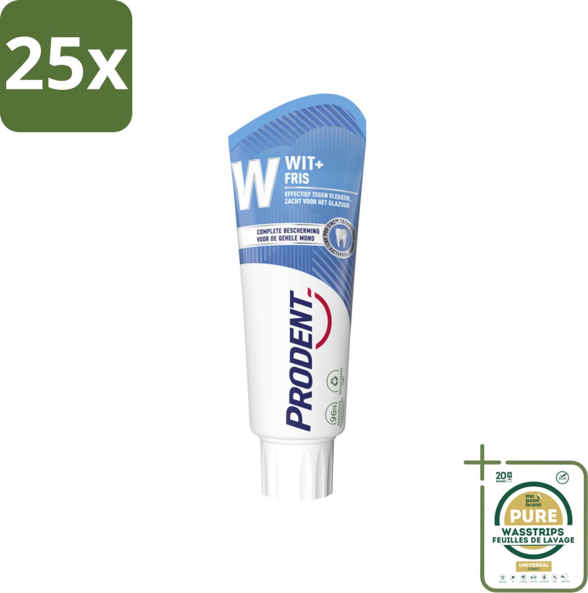 25 x Prodent – Tandpasta – Wit + Fris – Complete Bescherming – 75 ml - Grootverpakking - Koffie - Koffiezetapparaat - Koffiezetapparaat