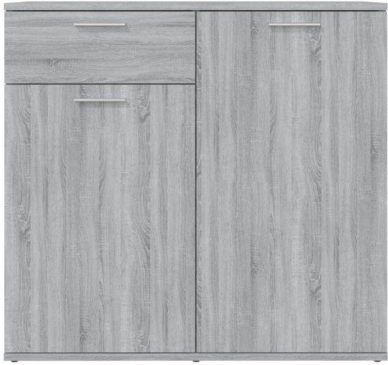 vidaXL Buffet 80x36x75 cm Bois d'ingénierie Chêne Sonoma gris - Buffet - Commodes - Armoire - Armoire murale