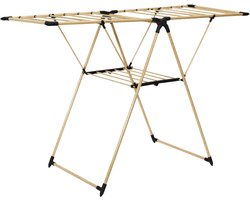 Home Deco Factory Wasrek/droogrek - houtkleur - metaal - 155 x 61 x 99 cm - ophangen