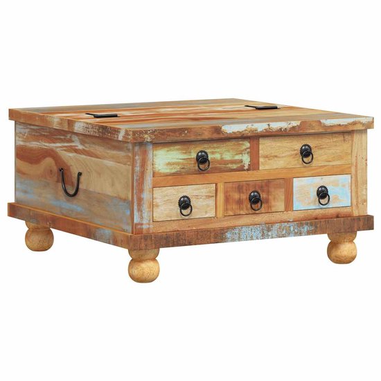 vidaXL Table basse en bois recyclé 70x70x38 cm