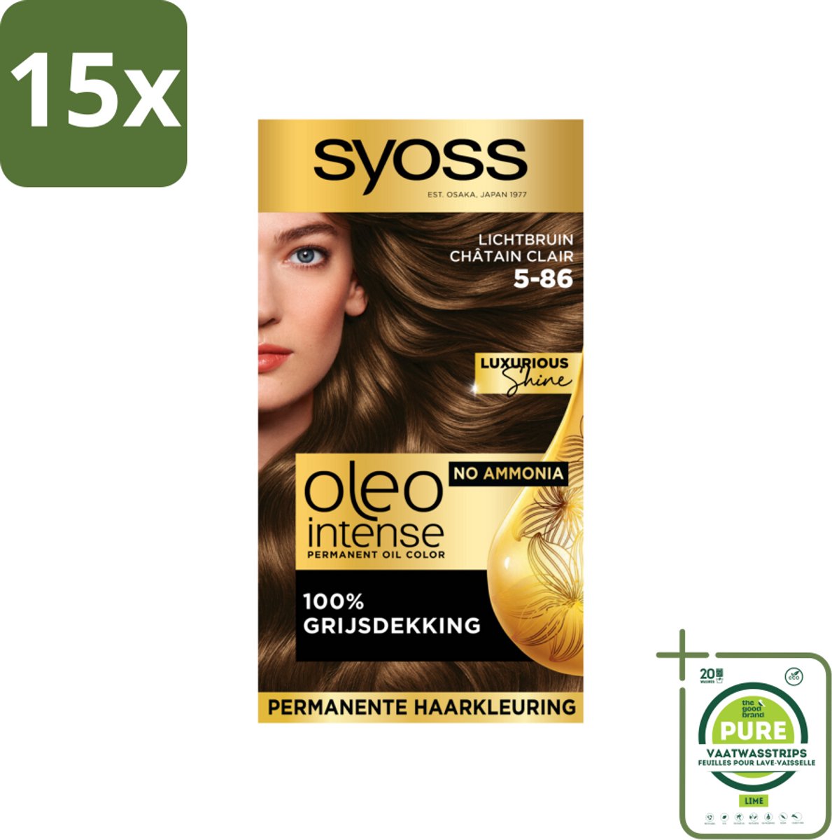 Syoss Oleo Intense - Haarverf - 5-86 - Licht Bruin - 115ml x 15