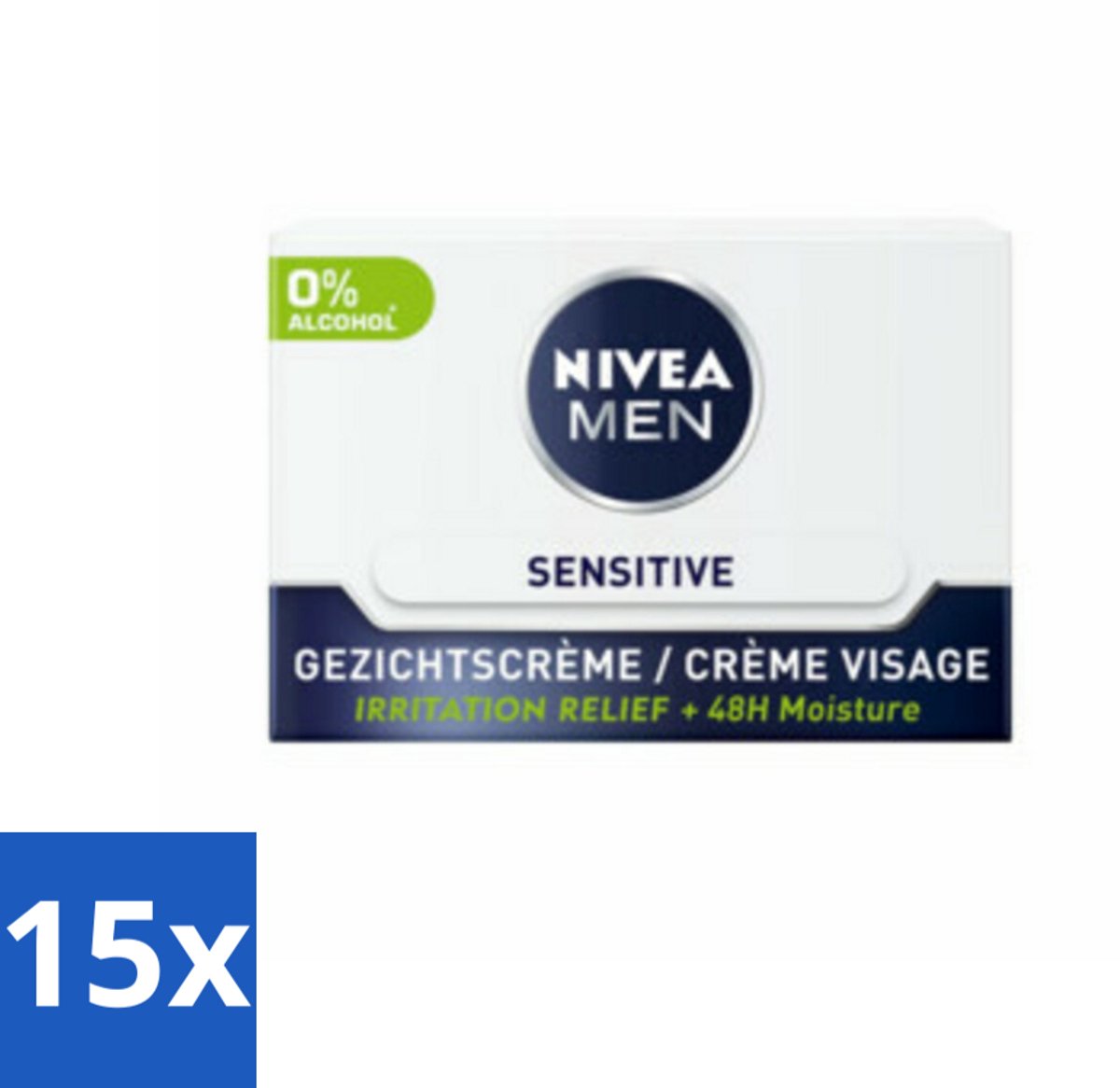 NIVEA MEN - Sensitive - Dagcrème Gezicht - 50 ml - Bulkverpakking - 15 stuks
