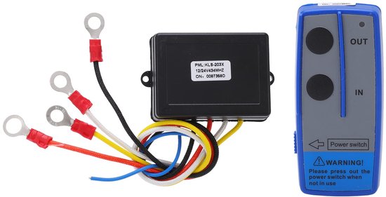 Wireless Winch Remote Control Kit – 434MHz Receiver, 75-Foot Range – 12V/24V – Fits Trucks, ATVs, SUVs, UTVs – Includes 9V Battery & Strap