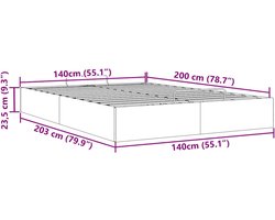 vidaXL - Bedframe - zonder - matras - 140x200 - cm - stof - donkergrijs