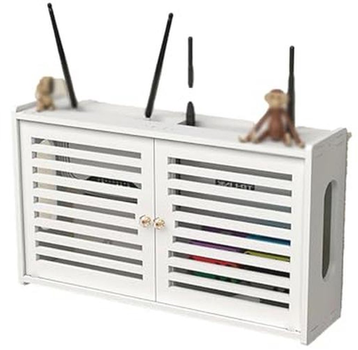 Draadloze Router Opbergdoos - PVC Wifi Opslag Wandplank voor TV en Set-top Box