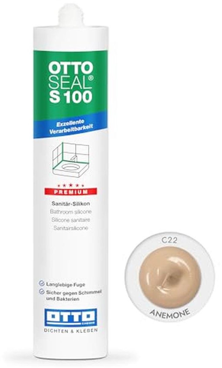 Premium sanitair siliconen 300 ml - Anemone kleur voor waterdichte afdichtingen