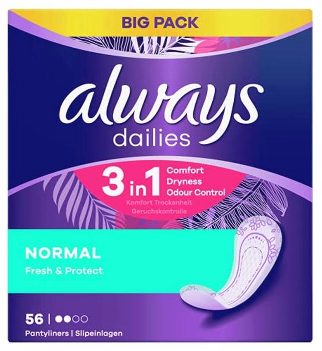 Inlegkruisjes Normaal Vers & Beschermend met Frisse Geur - 56 Stuks