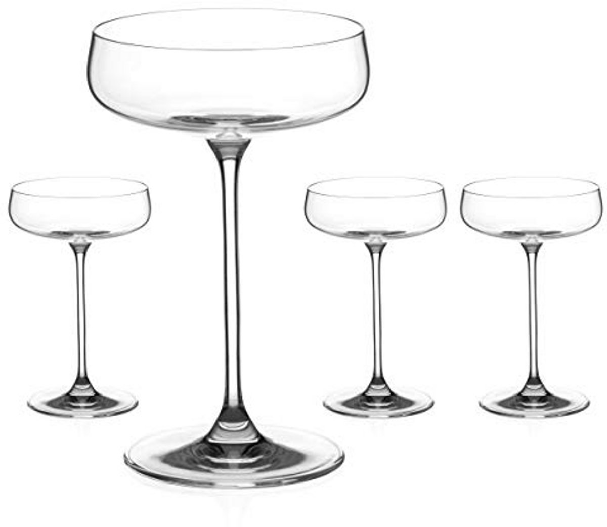 Champagne Cocktailschalen - Set van 4 Kristallen Schalen