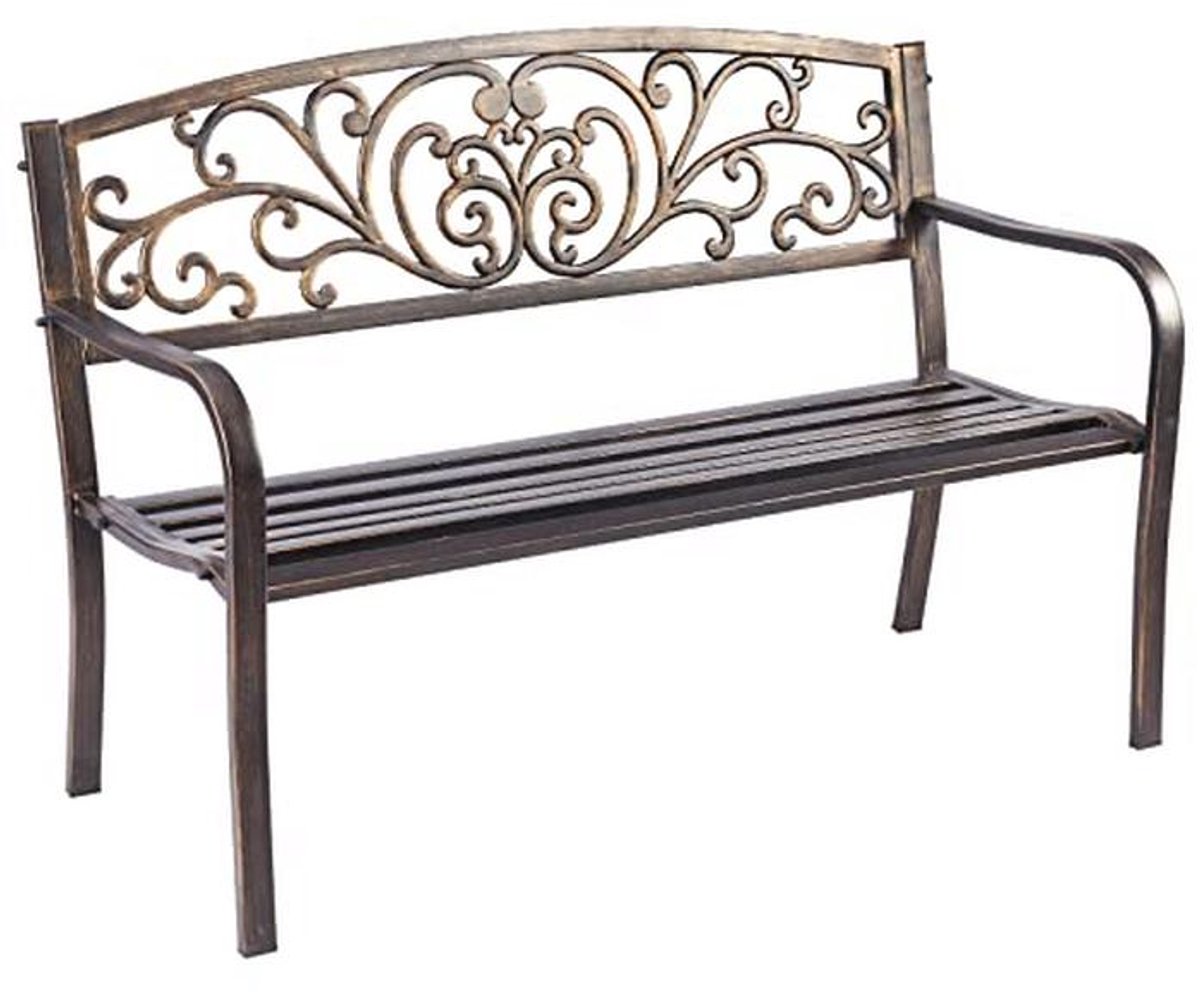 Twee-zits Tuinbank voor Balkon en Terras met Rugleuning en Armleuningen - Vintage Stijl (127 x 60 x 82 cm)