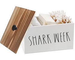 Tampon Houder voor Badkamer, Boerderij Badkamer Organizer, Rustiek Houten Badkamer Opbergbak met Deksel, Hout Beweegbare Partitie Vrouwelijke Product Organizer met Deksel, Badkamer Accessoires Decor