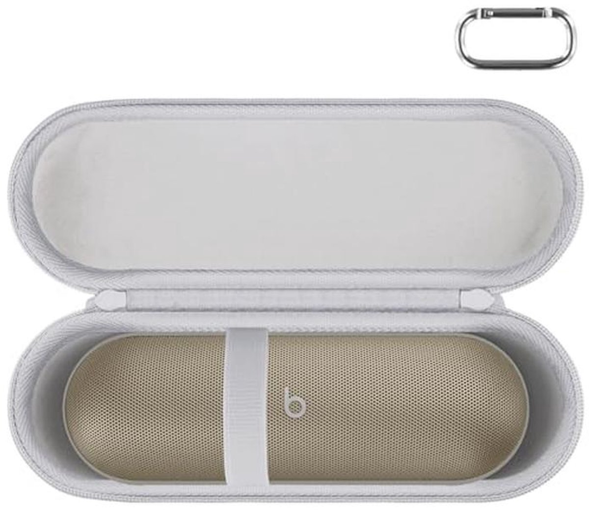 Harde reishoes voor Bluetooth-luidspreker – Bescherming en Organisatie in Champagne Gold