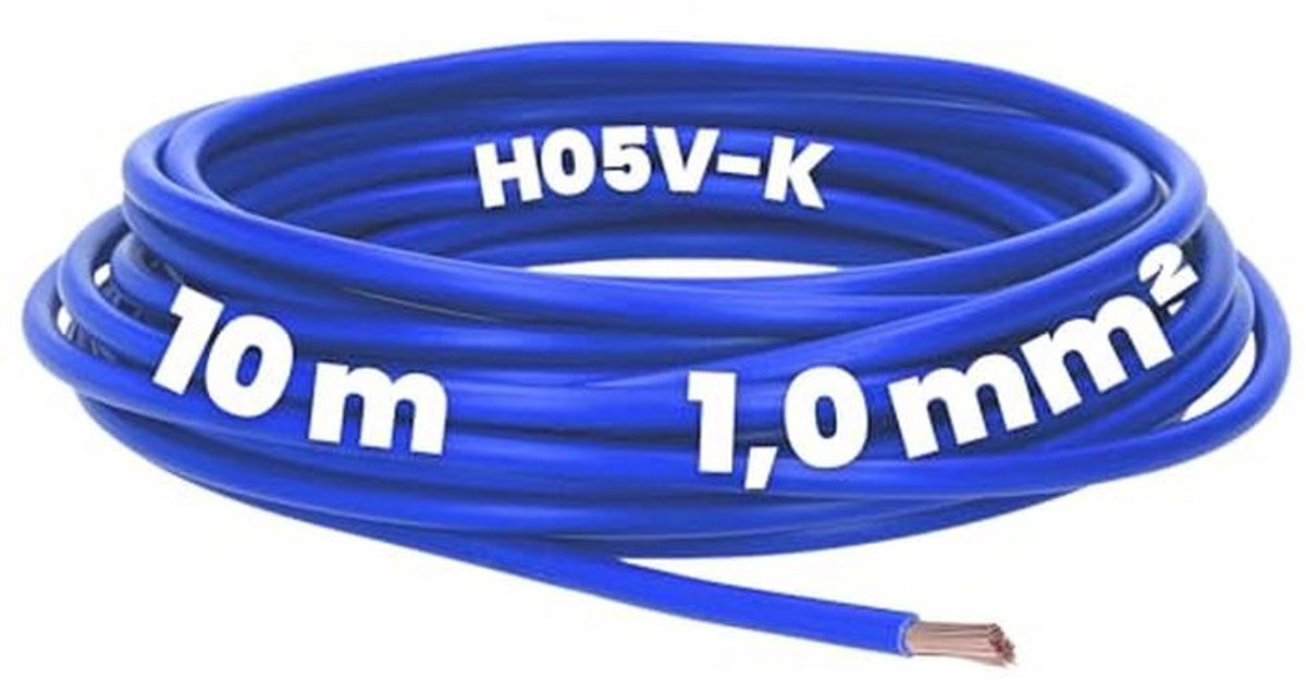 10 Meter Donkerblauwe 1 mm² Bedradingskabel - Flexibele PVC Aderkabel voor Diverse Toepassingen