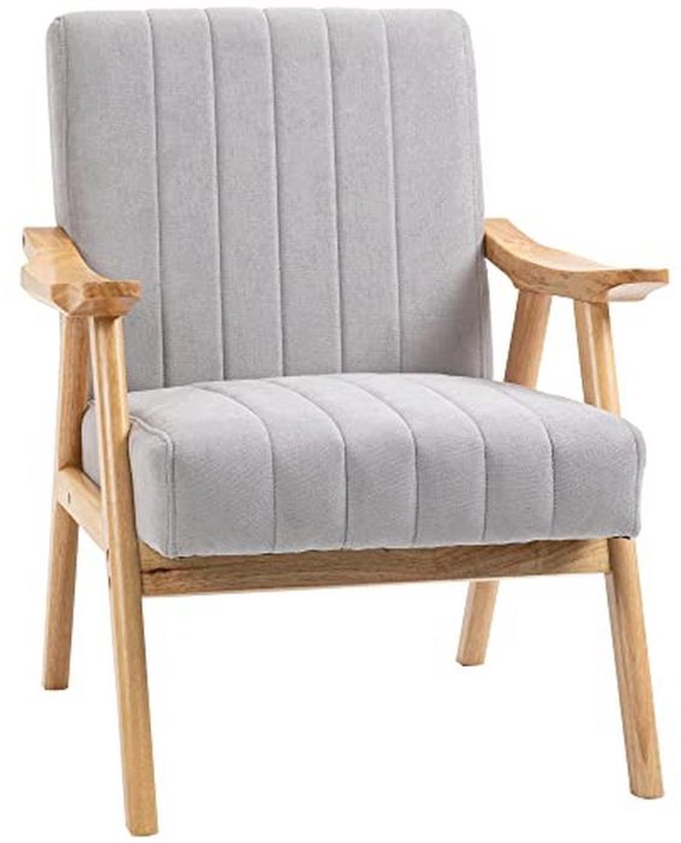 Gestoffeerde loungestoel met armleuningen in fluweellook - Scandinavisch design voor woonk