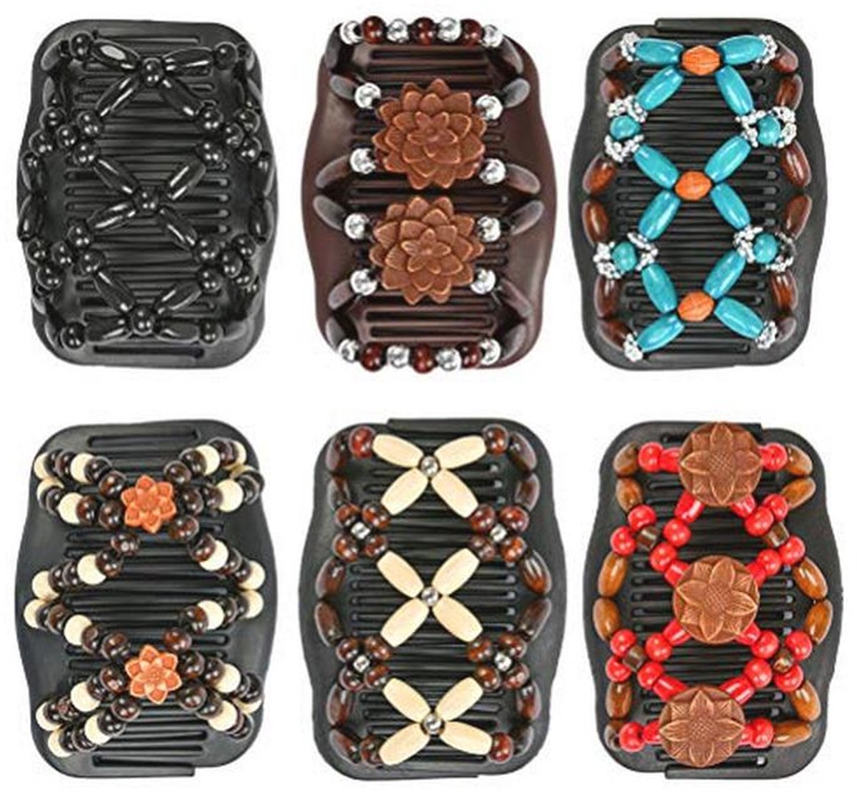Decoratieve haaraccessoires set - 6 stuks haarkammen en clips voor dames en meisjes
