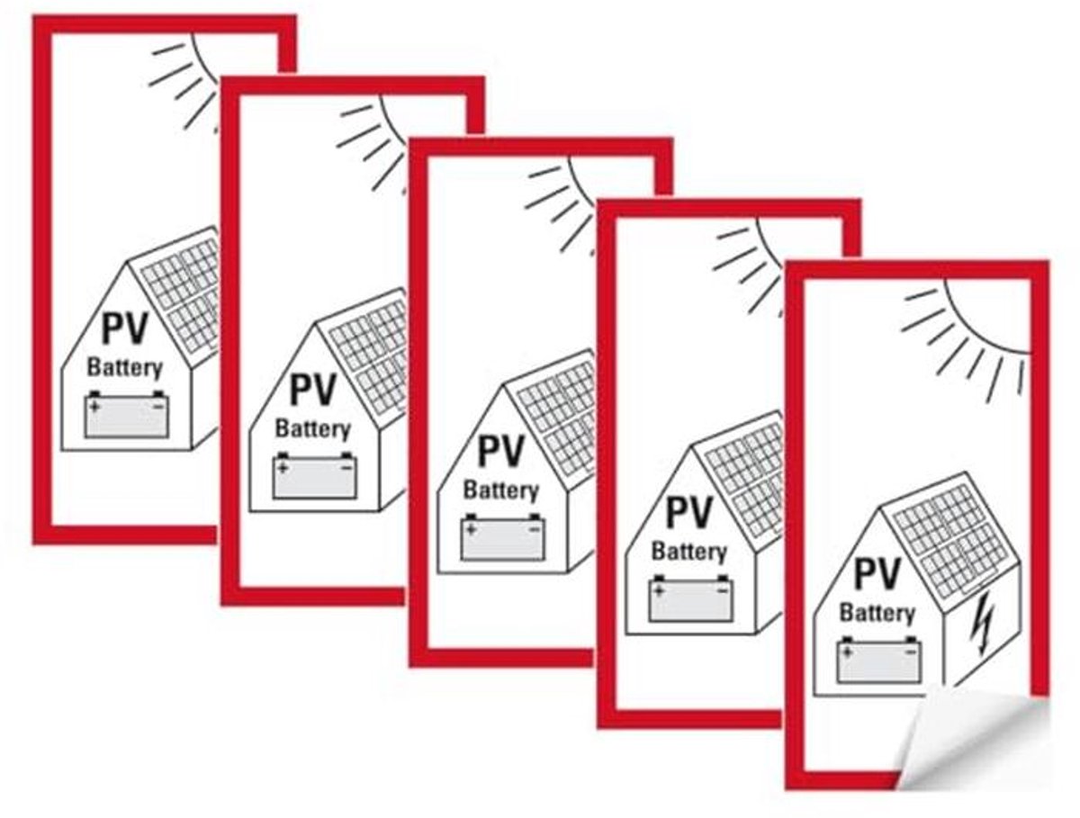 Set van 5 Weerbestendige Zonnepaneel Stickers - Zelfklevend voor Kleine PV-Installaties