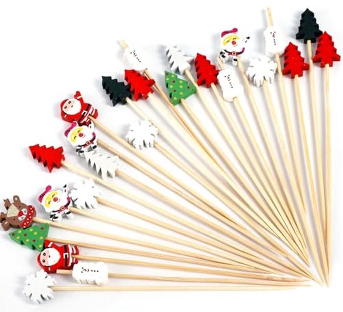 Kerstcocktailprikkers voor Eten en Desserts - 100 Stuks in 9 Stijlen