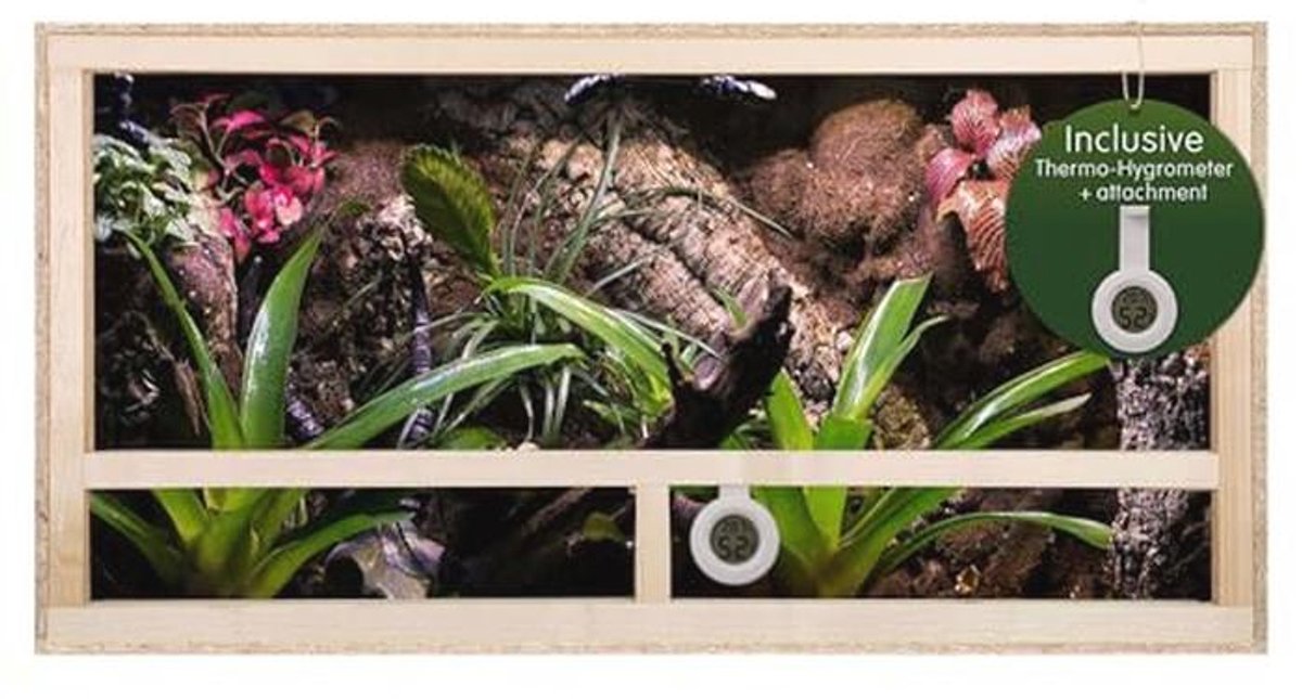 Terrarium voor reptielen en amfibieën, houten terrarium met zijventilatie 100 x 50 x 50 cm